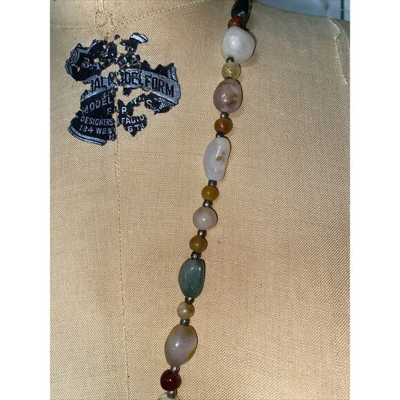 Handmade Natural Multi Stone Necklace Screw closure 36” Length - Picture 6 of 7